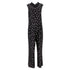 Women's Rixo Star-print Reverse-collar Jumpsuit in Black Viscose
