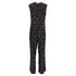 Women's Rixo Star-print Reverse-collar Jumpsuit in Black Viscose