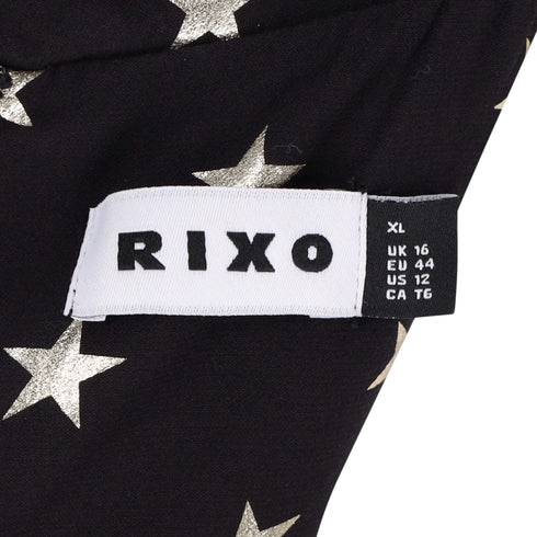 Women's Rixo Star-print Reverse-collar Jumpsuit in Black Viscose
