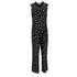 Women's Rixo Star-print Reverse-collar Jumpsuit in Black Viscose