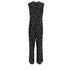 Women's Rixo Star-print Reverse-collar Jumpsuit in Black Viscose
