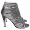 Women's Stuart Weitzman Loops Strappy Sandals in Grey Python-Embossed Leather