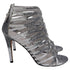 Women's Stuart Weitzman Loops Strappy Sandals in Grey Python-Embossed Leather