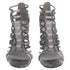 Women's Stuart Weitzman Loops Strappy Sandals in Grey Python-Embossed Leather