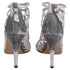 Women's Stuart Weitzman Loops Strappy Sandals in Grey Python-Embossed Leather