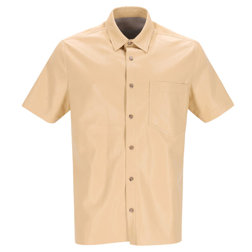Men's Nanushka Osmo Shirt in Beige Faux Leather