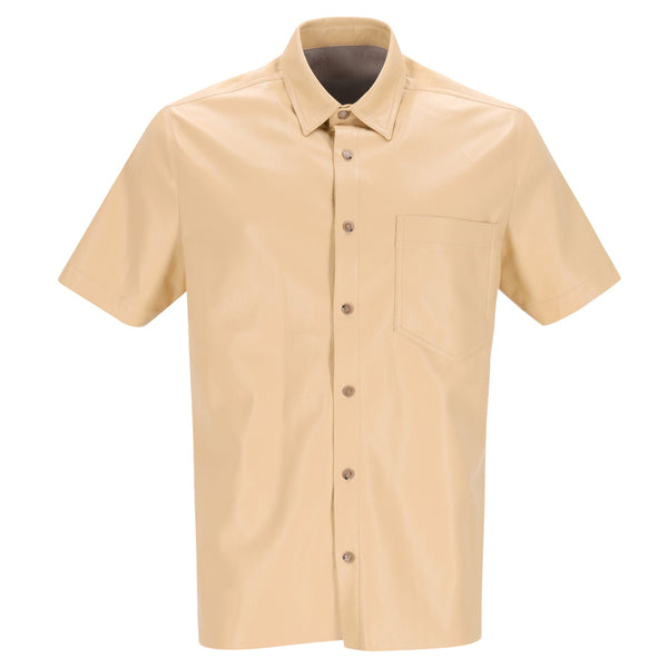 Men's Nanushka Osmo Shirt in Beige Faux Leather