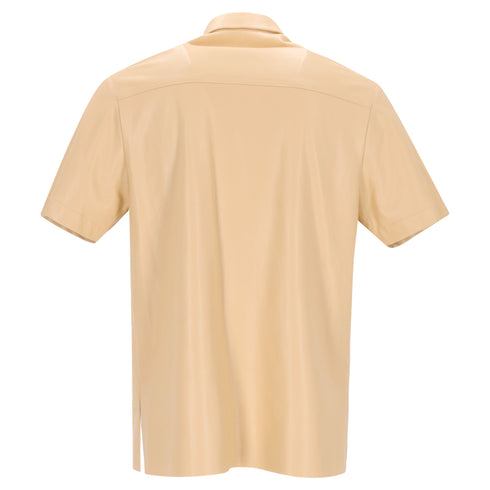 Men's Nanushka Osmo Shirt in Beige Faux Leather
