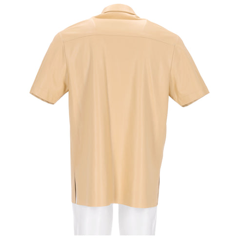 Men's Nanushka Osmo Shirt in Beige Faux Leather