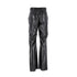 Men's Nanushka High-Rised Wide Leg Pants in Black Faux Leather