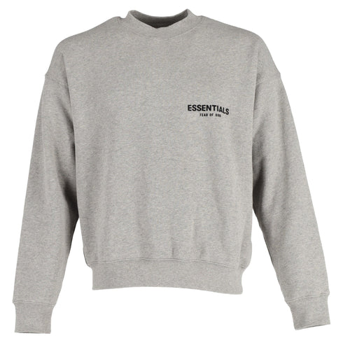 Men's Essentials Fear of God Signature Logo Graphic Print Sweatshirt in Grey Cotton