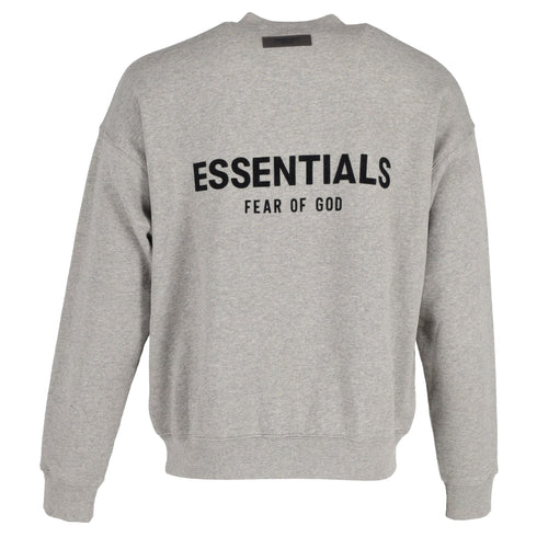 Men's Essentials Fear of God Signature Logo Graphic Print Sweatshirt in Grey Cotton