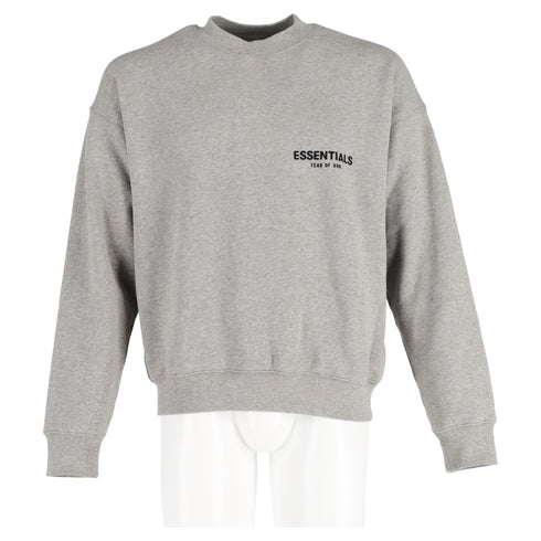 Men's Essentials Fear of God Signature Logo Graphic Print Sweatshirt in Grey Cotton