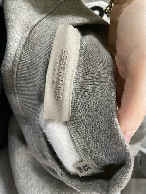 Men's Essentials Fear of God Signature Logo Graphic Print Sweatshirt in Grey Cotton