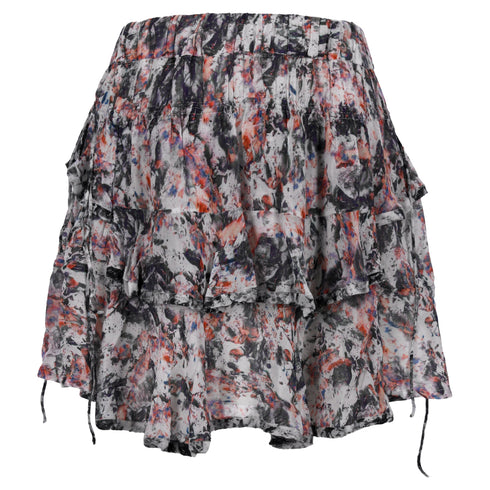 Women's Iro Paris Megan Printed Ruffle Mini Skirt in Multicolor Viscose