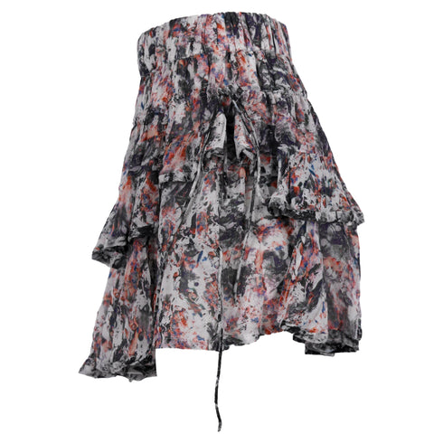 Women's Iro Paris Megan Printed Ruffle Mini Skirt in Multicolor Viscose