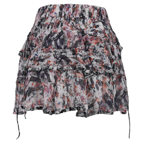 Women's Iro Paris Megan Printed Ruffle Mini Skirt in Multicolor Viscose