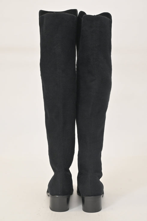 Women's Stuart Weitzman Tia Over-The-Knee Boots in Black Suede