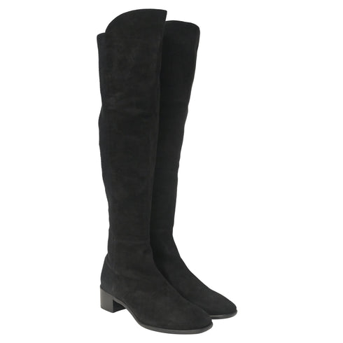 Women's Stuart Weitzman Tia Over-The-Knee Boots in Black Suede