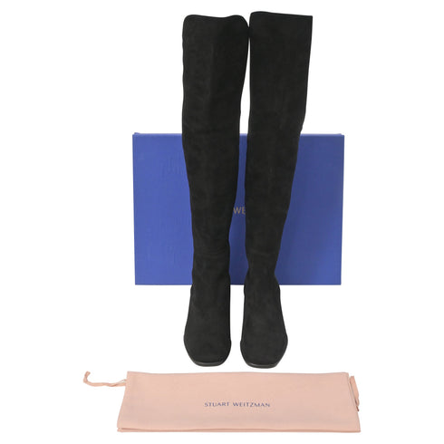 Women's Stuart Weitzman Tia Over-The-Knee Boots in Black Suede