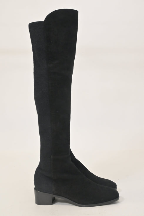 Women's Stuart Weitzman Tia Over-The-Knee Boots in Black Suede
