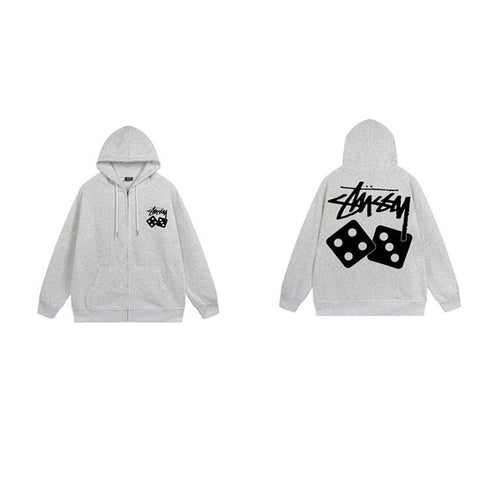 Stussy Hoodie Zip-Up Cardigan Fleece Hooded Sweater