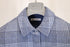 Women's Reformation Plaid Print Button-Down Jacket in Blue Wool