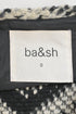 Women's Ba&Sh Ilda Open Knit Belted Cardigan in Black and White Polyester