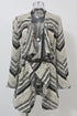 Women's Ba&Sh Ilda Open Knit Belted Cardigan in Black and White Polyester