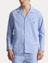 RALPH LAUREN Gingham Poplin Long Sleep Set Light Blue Mini Gingham