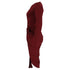 Women's Vivienne Westwood Knee-Length Long Sleeve Draped Dress in Maroon Cotton