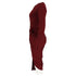 Women's Vivienne Westwood Knee-Length Long Sleeve Draped Dress in Maroon Cotton
