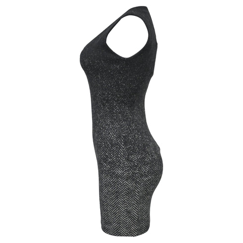 Women's Dsquared2 V-Neck Mini Dress in Grey Virgin Wool