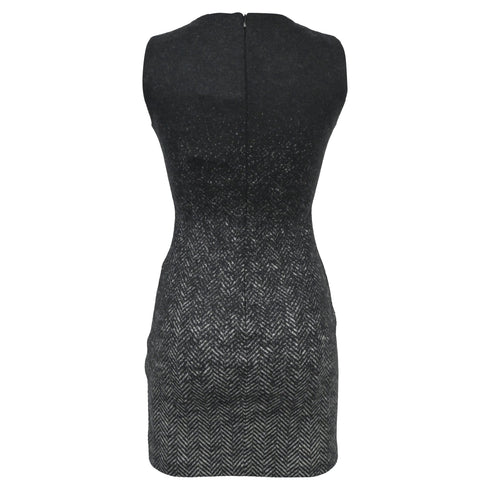 Women's Dsquared2 V-Neck Mini Dress in Grey Virgin Wool