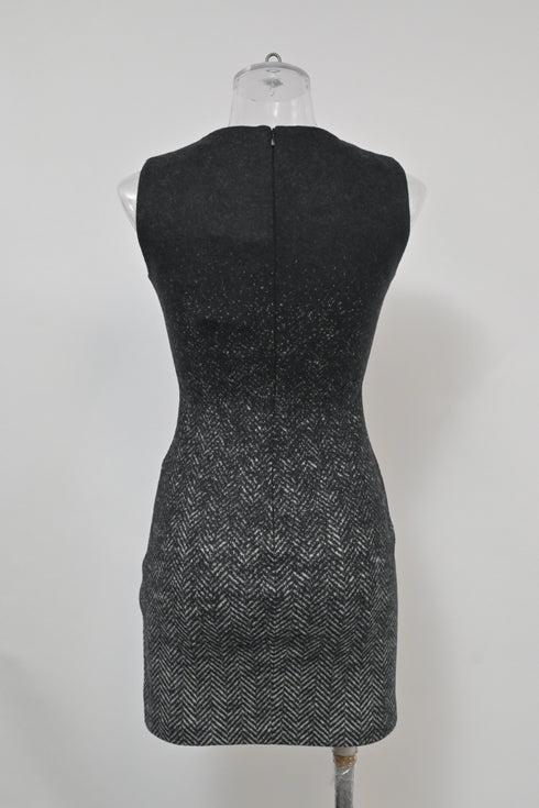 Women's Dsquared2 V-Neck Mini Dress in Grey Virgin Wool