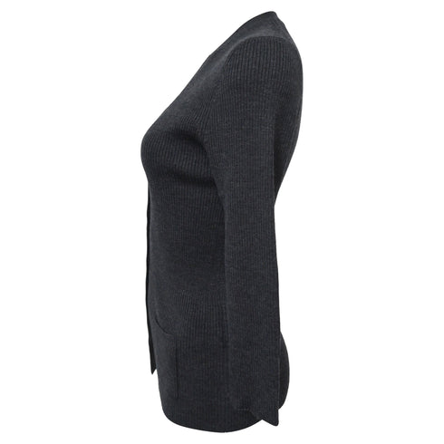 Women's Jil Sander Buttoned Cardigan in Grey Wool