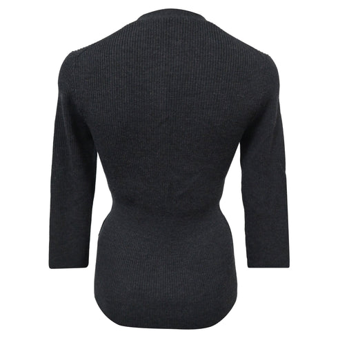 Women's Jil Sander Buttoned Cardigan in Grey Wool