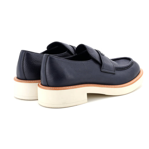 Men's Triangle Logo Loafers Spazzolato Leather