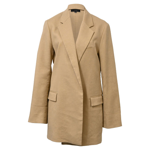 Women's Joseph Julia Oversized Open Blazer in Brown Linen