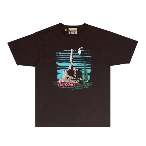 Gallery Dept T Shirt Retro Printed Loose Short-Sleeved Shirt