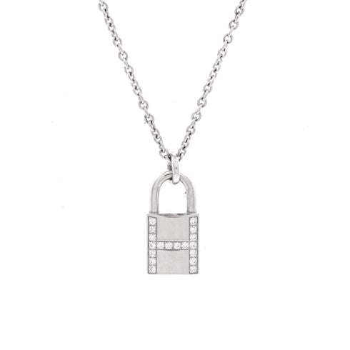 Amulettes Cadenas Pendant Necklace 18K White Gold with Diamonds