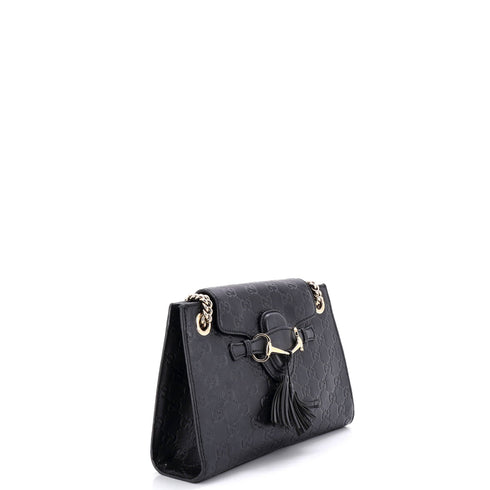 Emily Chain Flap Shoulder Bag Guccissima Leather Small