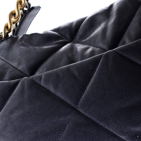 19 Flap Bag Quilted Leather Maxi
