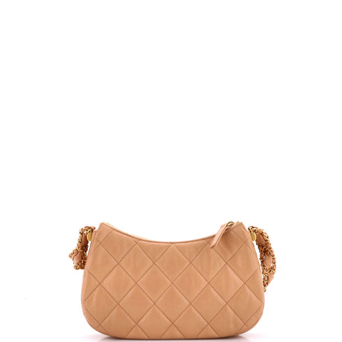 19 Zip Hobo Clutch with Chain Quilted Aged Calfskin