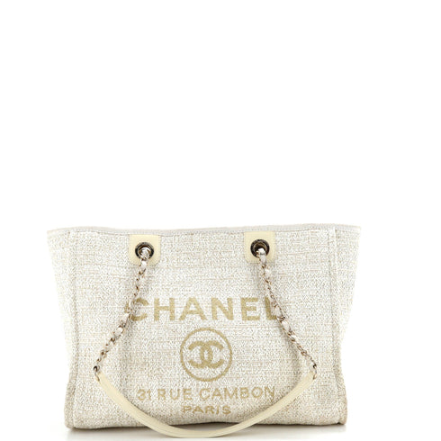 Deauville Tote Raffia with Glitter Detail Small