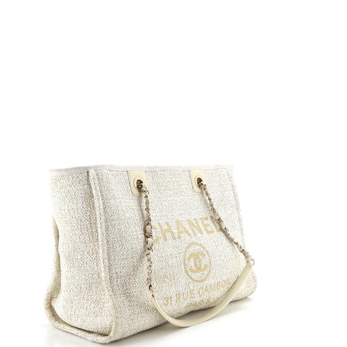 Deauville Tote Raffia with Glitter Detail Small