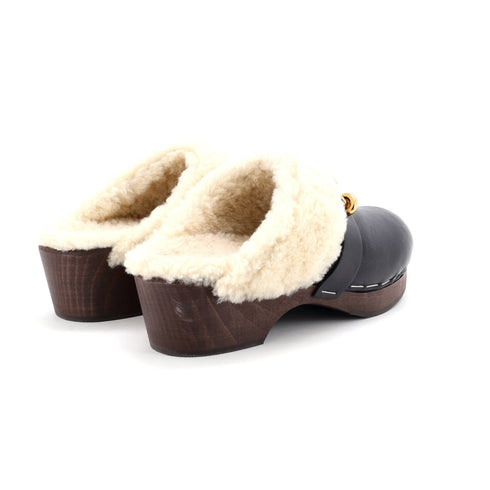 Women's Toff 15 Clog Mules Leather with Shearling