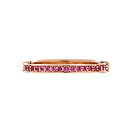 Lock Ring 18K Rose Gold with Pink Sapphires