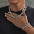 18k Gold/Silver Cuban Link Chain Set – Iced Out Necklace & FREE Bracelet