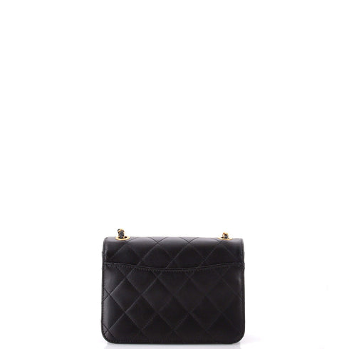 Resin and Pearl CC Full Flap Bag Quilted Calfskin Small